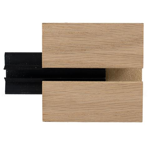 Horizontal 4x8 Red Oak Veneer 6 OC Slatwall W Black Aluminum Inserts