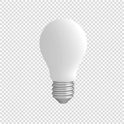 Premium Psd White Light Bulb Isolated On White Background Minimalist