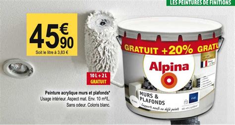 Promo Peinture Acrylique Murs Et Plafonds Alpina chez Tridôme