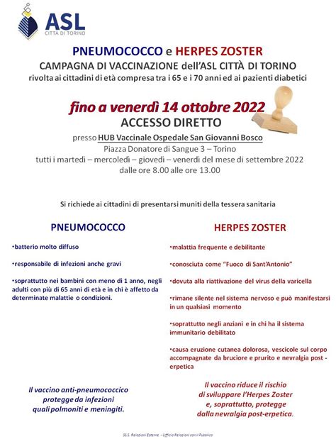 Campagna Di Vaccinazione Contro Lo Pneumococco E LHerpes Zoster