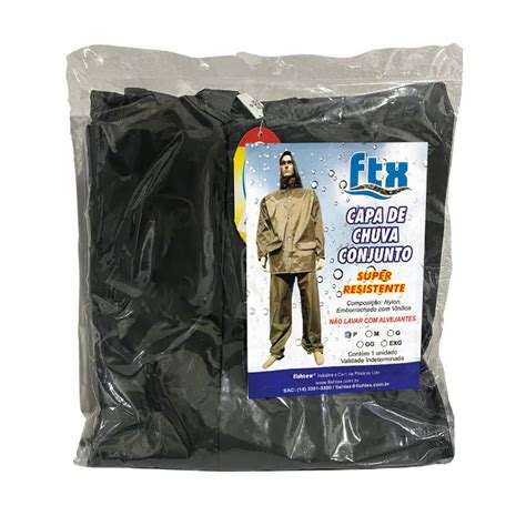 Conjunto Capa de Chuva Fishtex Capuz Empório da Pesca Excelência