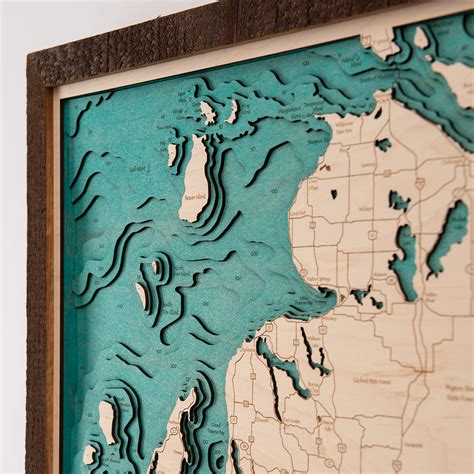 Your Lake Personalized 16x20 3d Wood Map Lake Art Llc