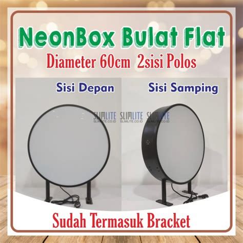 Jual Neon Box Bulat Flat Cm Sisi Polos Slimlite Co Id