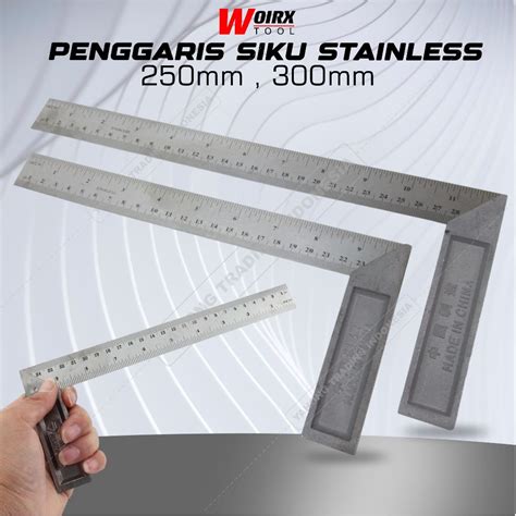 Jual Penggaris Siku Tukang Stainless 250mm 300mm Shopee Indonesia