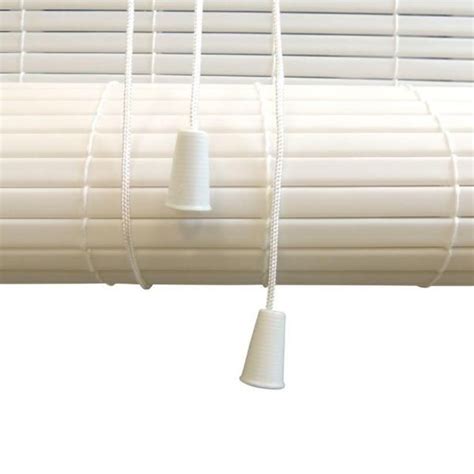 White Corded Light Filtering Privacy Pvc Exterior Roll Up Patio Sun