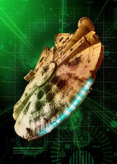 Official Star Wars Spaceships Millennium Falcon Displate Artwork By