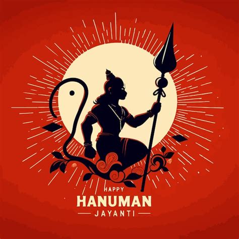 Premium Vector Lord Hanuman Silhouette Vector Hanuman Jayanti