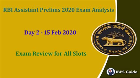 Rbi Assistant Prelims 2020 Exam Analysis Day2 Exam Review For All Slot