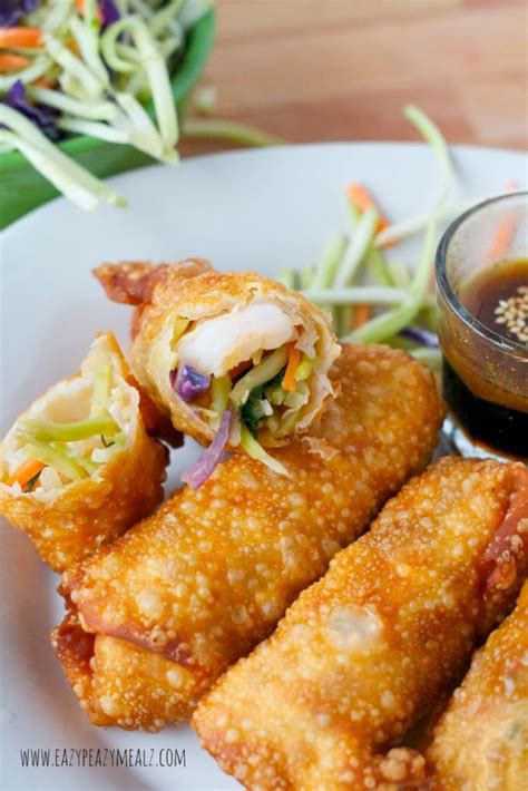 Baked Or Fried Shrimp And Veggie Egg Rolls Easy Peasy Meals