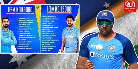 India S Odi Squad For Australia Series R Ashwin S Return Spurs World