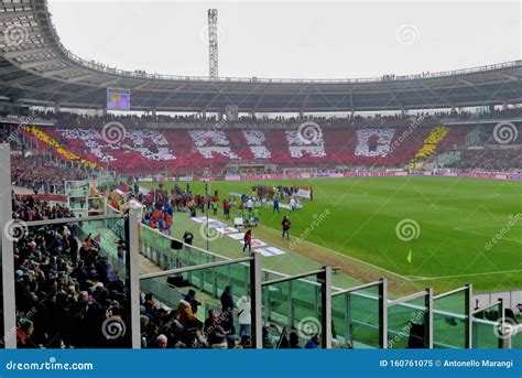 Fans Supporters of FC Torino Composing a Giant Banner Just before a Serie a Football Match ...