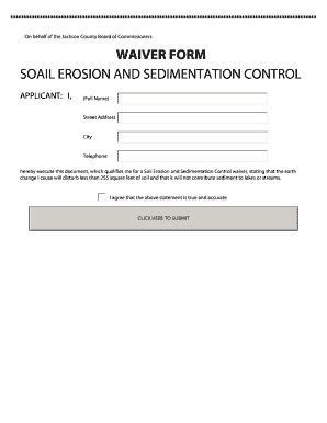 Fillable Online Soil Erosion Waiver Form Napoleon Township Fax Email