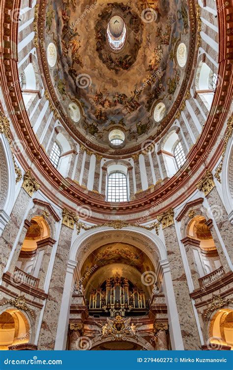 Interior of Karlskirche Baroque Church in Karlsplatz Square in Vienna, Austria Editorial ...