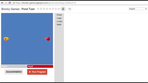 Blockly Games Pond Tutor Level 9 Youtube