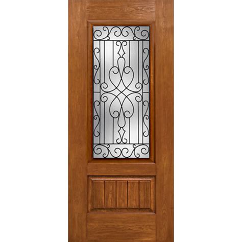 ESWDA 30x80 Exterior Cherry Plank Panel 3/4 Lite Single Entry Door WY ...