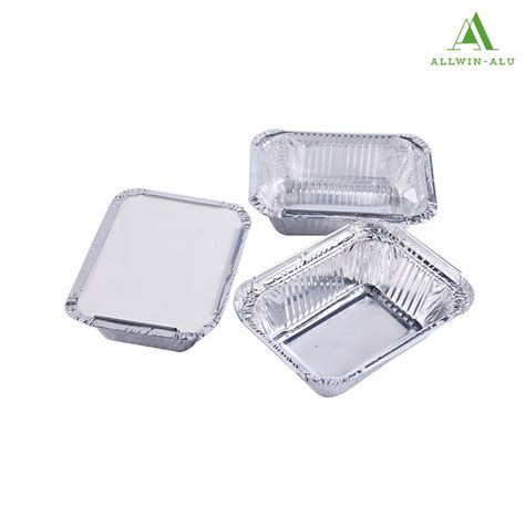 Disposable Rectangle Ml Foil Container With Lid China Aluminum