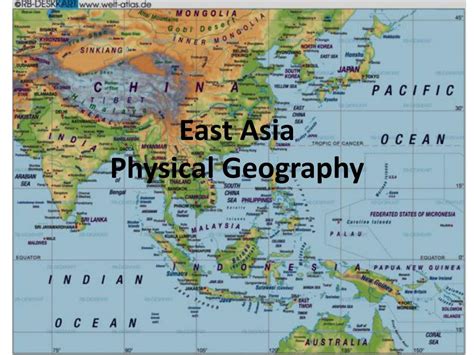 East Asia Physical Map Mountains