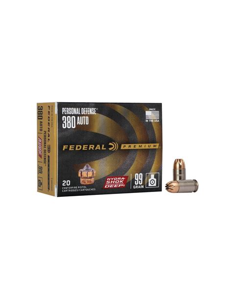 Munición FEDERAL Personal Defense Hydra Shok Deep 9mm corto 99