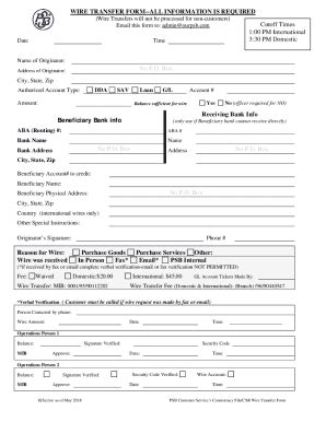 Fillable Online Wire Transfer Request Form Please Note A Wire Transfer