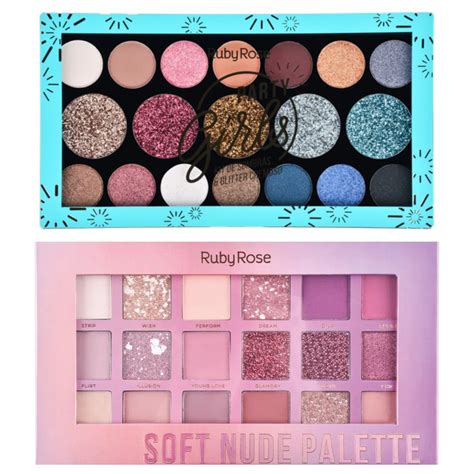 Kit Paleta De Sombras Ruby Rose Soft Nude Feels E Party Girls Shopee Brasil