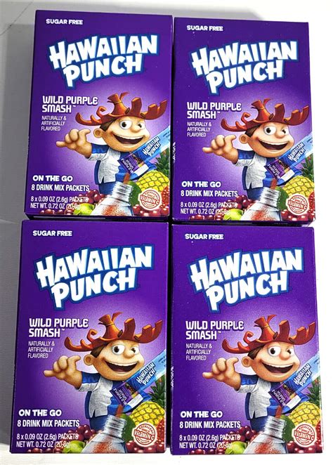 Hawaiian Punch Wild Purple Smash Packets Sugar Free Drink Mix