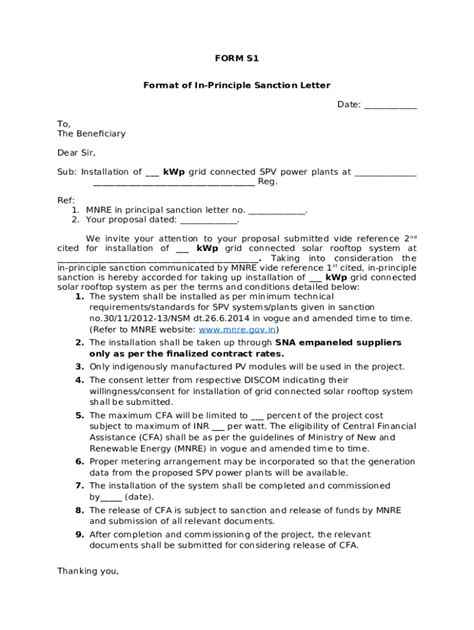 S In Principle Sanction Letter Doc Template Pdffiller