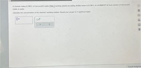 Solved A Chemist Makes 0390 L Of Mercuryti Iodide Hgi2