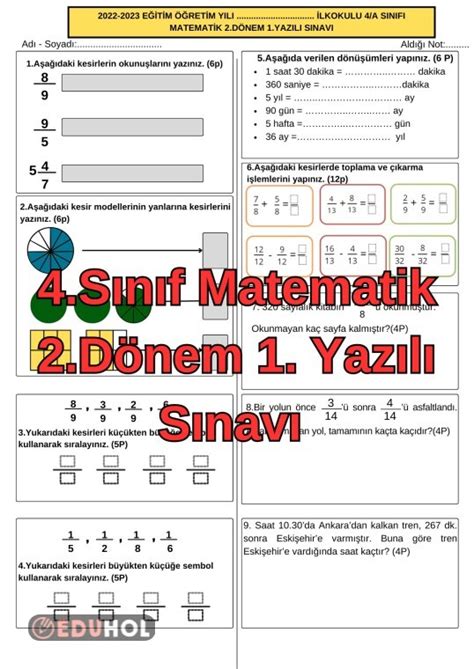 4 Sınıf Matematik 2 Dönem 1 Ya Eduhol Ders Videoları İzle Online