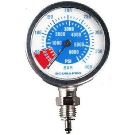 Scubapro Dual Bar Psi Analog Metal Pressure Gauge Reliable Diving