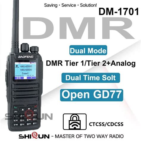 DMR DM 1701 Baofeng 2023 New Lah Open GD77 Dual Mode Analog And Digital