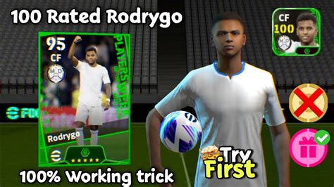 Trick To Get 100 Rated POTW Booster Rodrygo In EFootball 2024 Mobile