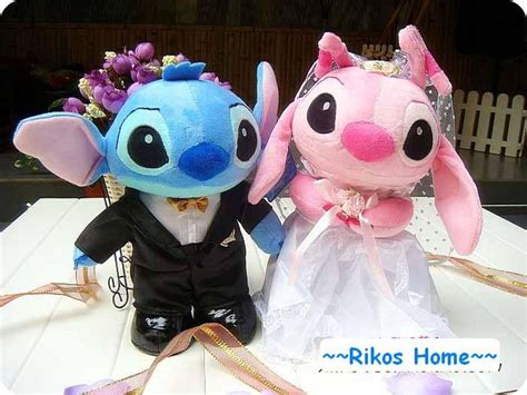 2014 New Plush Disney Lilo Stitch & Angel Wedding Marriage Dolls 12 | Lilo and stitch ...