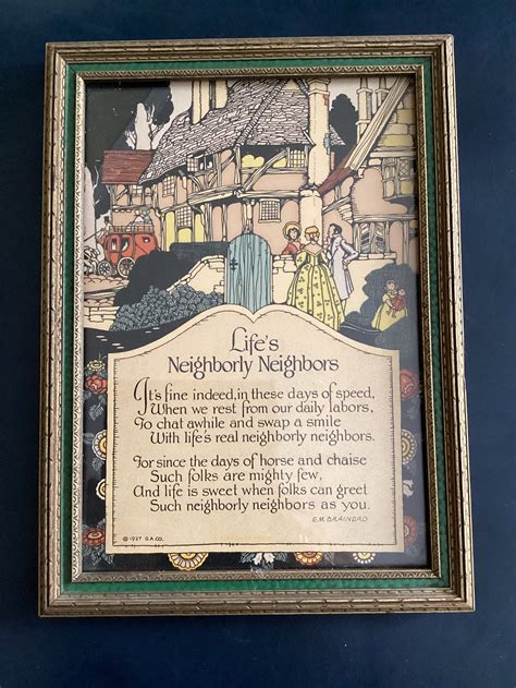 Antique Vintage Edgar A Guest Buzza Motto Frame Friendship Poem