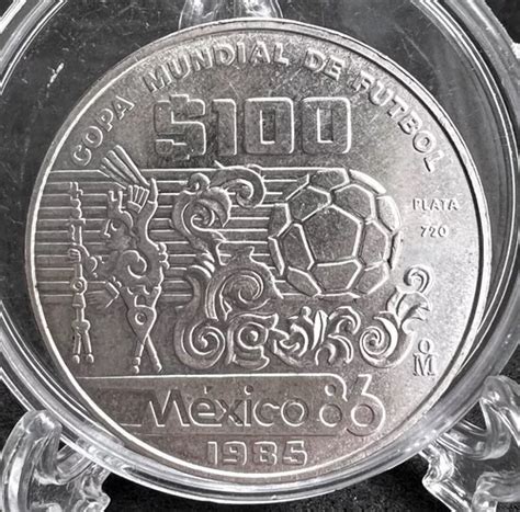 Moneda De Plata 1985 Tesoros Del Mundial Mexico 86 100 Pesos