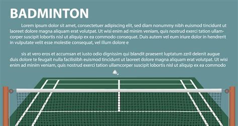 Plantilla De Dise O De B Dminton Para Folleto O P Ginas Vector Premium