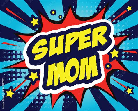 Mothers Day Super Mom Hero Vector Illustration Stock Vector Adobe Stock