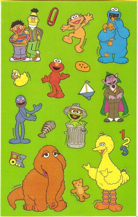 Sandylion Vintage Sesame Street Gang Stickers 2 Maxi Sheets Retired