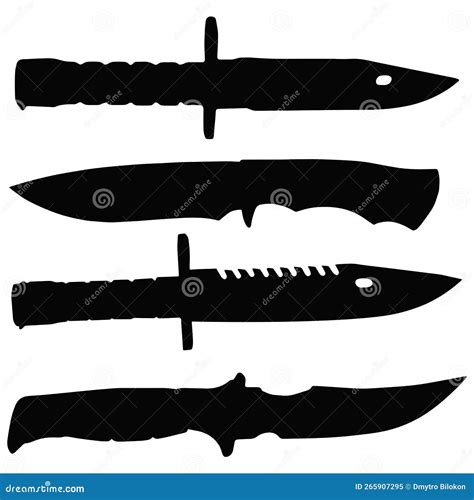 Knife Silhouette Set Icon Hunting Knife Svg Vector Stock Vector