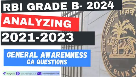 Analyzing RBI Grade B 2021 2023 General Awareness Questions For RBI