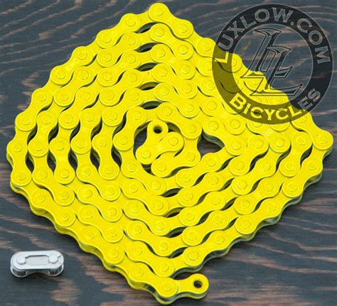 Yellow Kmc Fixie Bicycle Chain Single Speed X Schwinn Cruiser