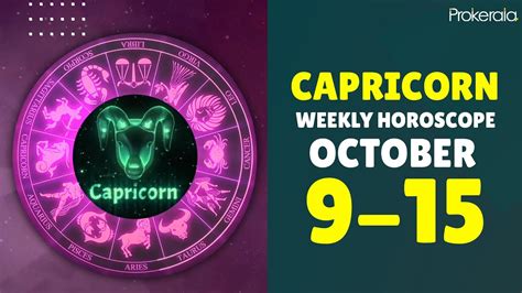 Capricorn Weekly Horoscope October 9 To 15 2022 Youtube