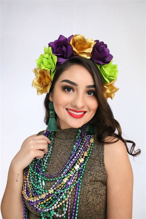 Mardi Gras Flower Crown New Orleans Crown Mardi Gras Etsy