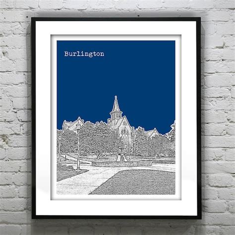 Burlington Vermont VT City Skyline Poster Print Art Item T5127 | Etsy