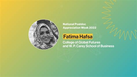 Postdoc Profile Fatima Hafsa Graduate College