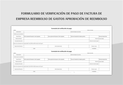 Plantilla De Formato Excel Formulario De Verificaci N De Pago De