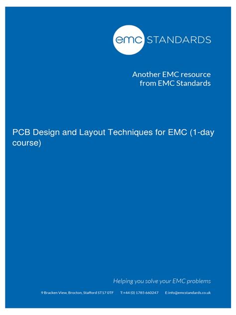 Pcb Design And Layout Techniques For Emc 1 Day Course Another Emc Resource From Emc