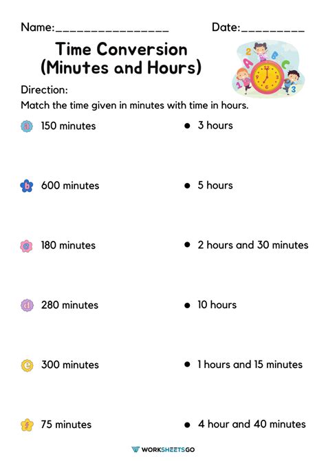 Time Conversion (Minutes And Hours) Worksheets | WorksheetsGO