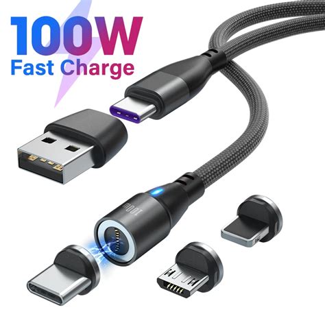 Manyetik Arj USB Tip C Kablo PD 100W S Per H Zl Arj I In Samsung