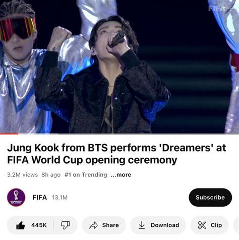 Jungkook BTS Pecahkan Rekor Lewat Musik Dreamers Untuk Piala Dunia 2022