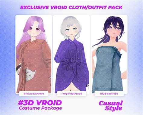 Streamers Essential Casual Girl Outfit Collection Vroid Clothing Pack